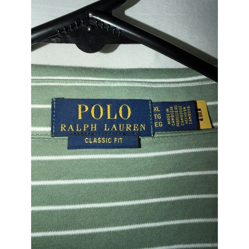 NWT Polo Ralph Lauren Classic Fit Shirt Mens XL Cotton $115 MSRP Green Striped